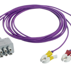 Set of 3 Neonatal/Paediatric ECG Leadwires with pinch clamp for GE