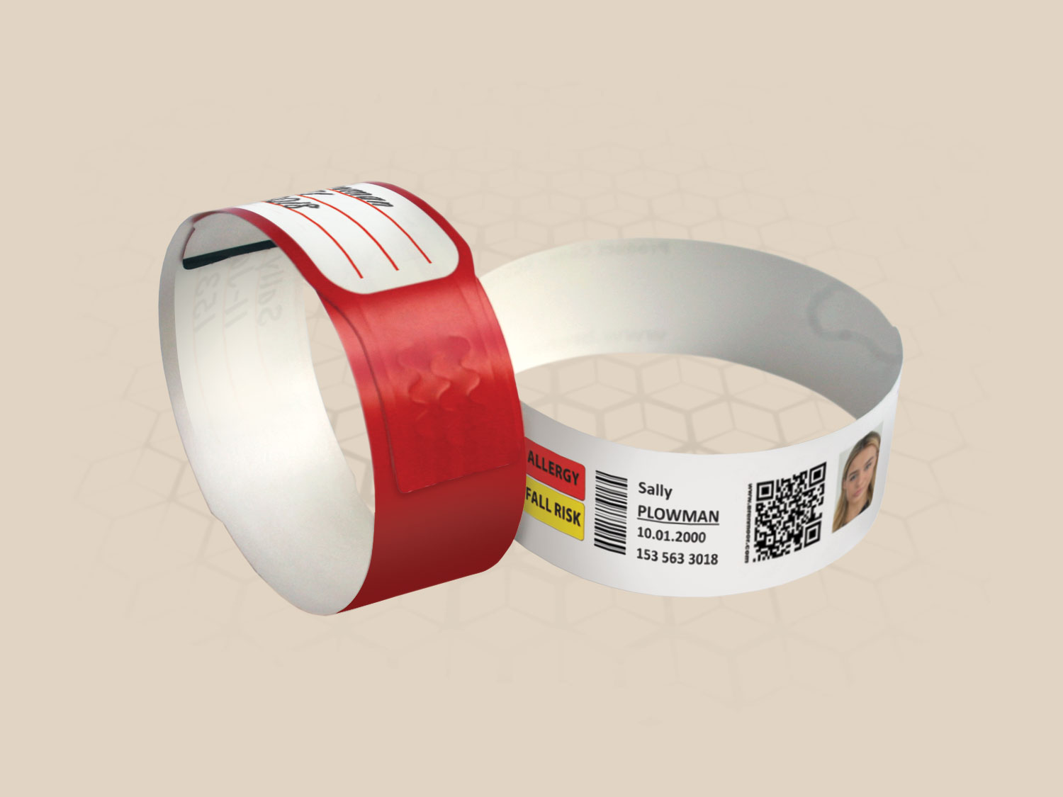 ECO25-WRITE hand-written 25mm self-adhesive adult hospital wristband