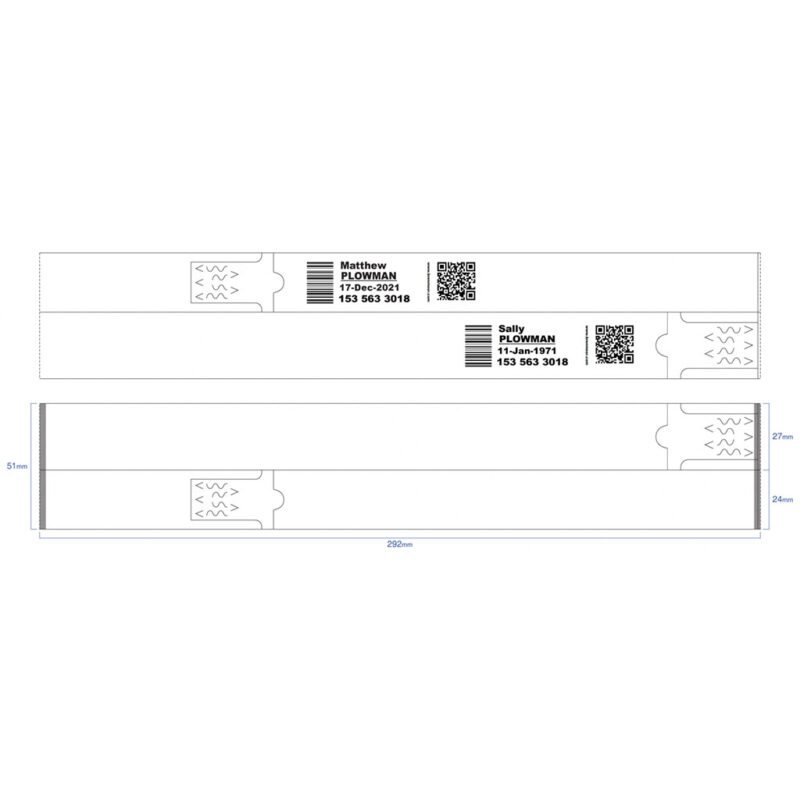 MOTHER-BABY dual 24mm mother & 16mm baby printable wristband - Image 2